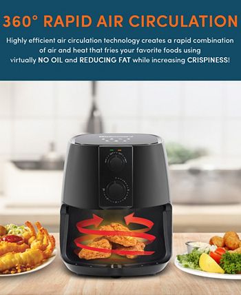 Elite Gourmet Electric 4Qt. Hot Air Fryer Large Capacity-3.2 Lbs of Food,  1350W - Macy's