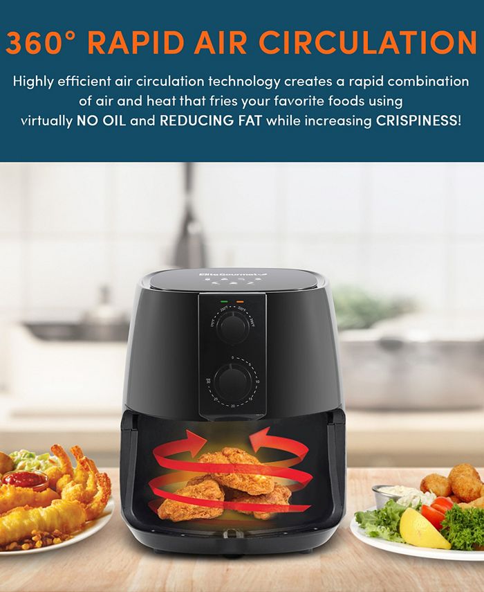 Elite Gourmet Electric 4Qt. Hot Air Fryer Large Capacity3.2 Lbs of