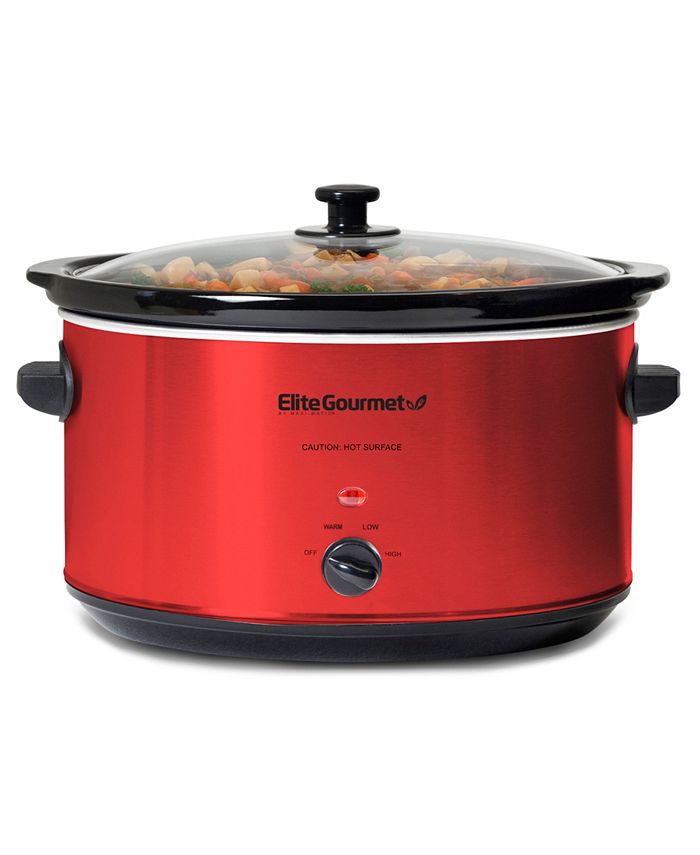 Elite Gourmet 8.5Qt Jumbo XL Slow Cooker with Glass Lid, Adjustable