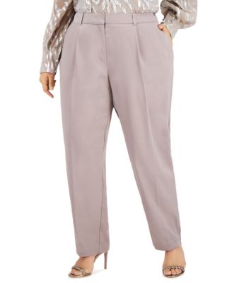 Alfani - Plus Size Pleated Slim-Fit Pants