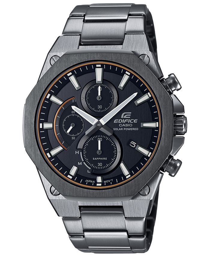 G Shock G Shock Men s Solar Slim Gunmetal Stainless Steel Bracelet