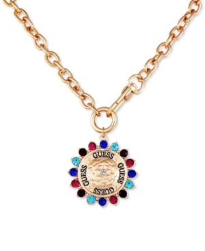 image of Guess Gold-Tone Multicolor Crystal Charm 18