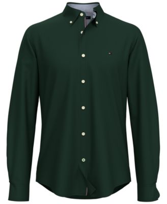 tommy hilfiger men's custom fit new england solid oxford shirt