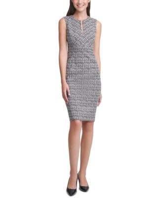 calvin klein plaid sheath dress