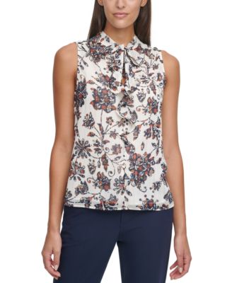 tommy hilfiger tie neck blouse