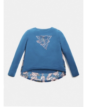 image of Guess Big Girls Long Sleeve Rhinestone Graphic T-shirt