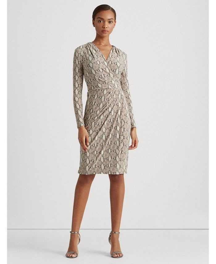 Lauren Ralph Lauren Print Surplice Jersey Dress - Macy's