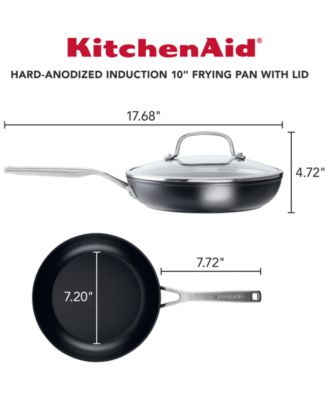 Hard-Anodized Induction Frying Pan with Lid, 10", Matte Black