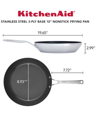 3-Ply Base Stainless Steel 12" Nonstick Induction Frying Pan
