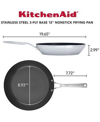 KitchenAid Stainless Steel Nonstick 10.25 Induction Grill Pan, Brushed  Stainless Steel 