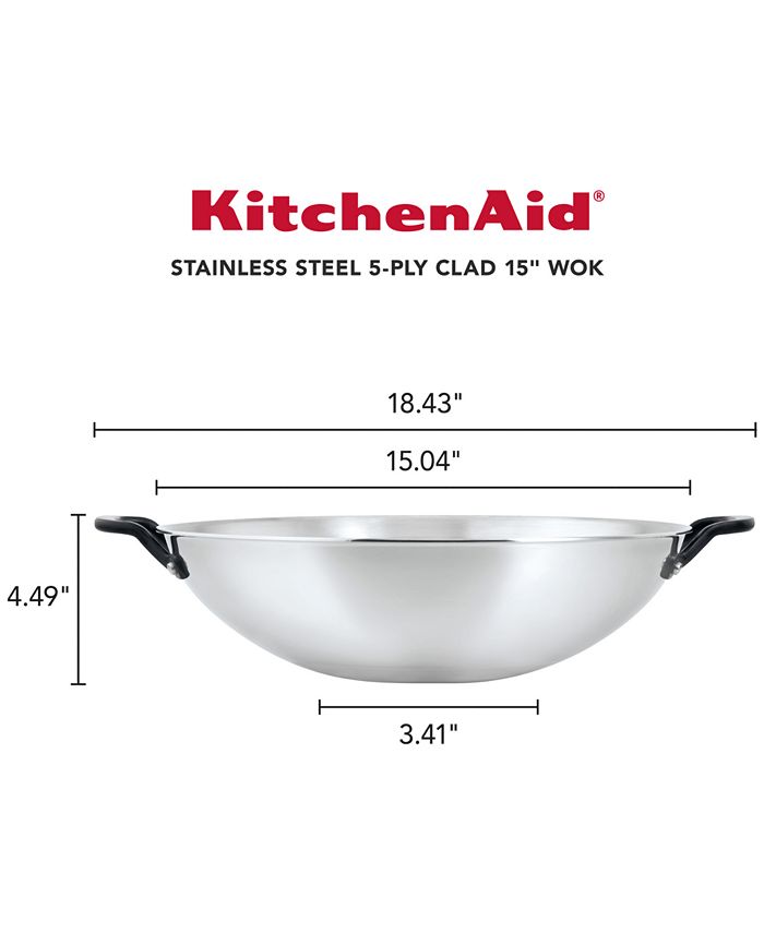 KitchenAid 5Ply Clad Stainless Steel 15" Induction Wok Macy's