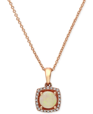 image of Gemma by Effy Opal (3/4 ct. t.w.) and Diamond Accent Pendant in 14k Rose Gold