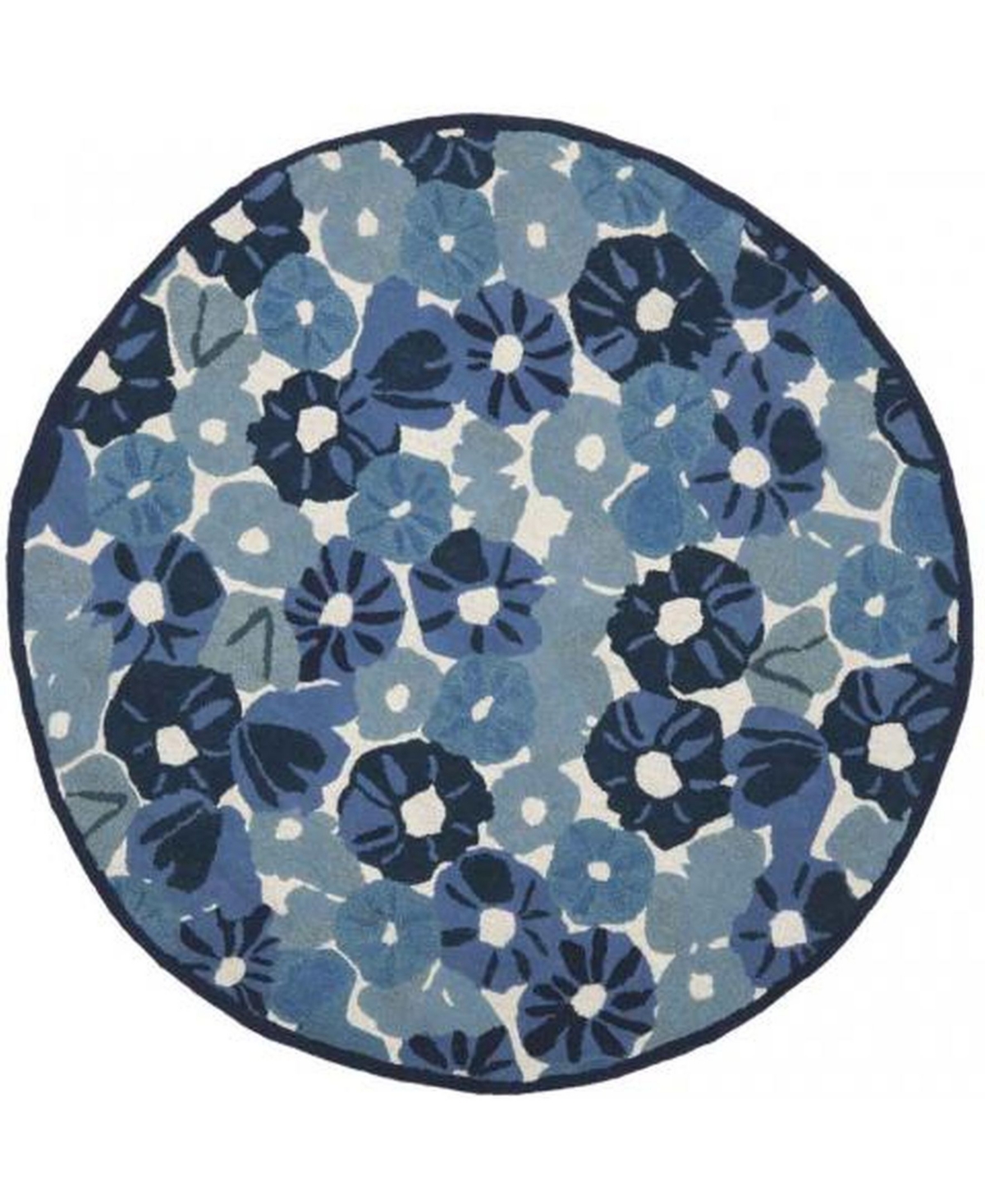Martha Stewart Collection Poppy Field MSR3625A Azure 6' x 6' Round Area Rug - Azure