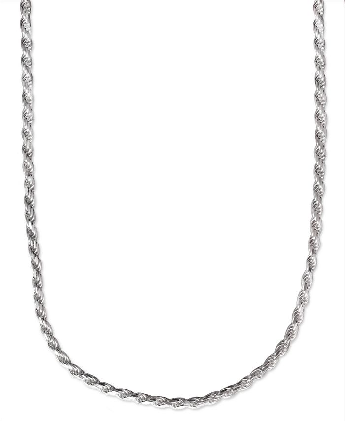 Macy's - Men's Sterling Silver Necklace, 22" 4-1/2mm Rope Chain