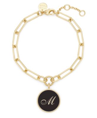14K Gold Plated Callie Enamel Initial Bracelet