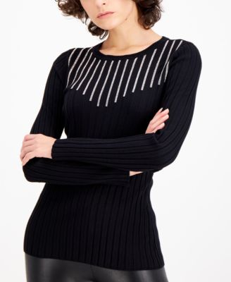 macy's black sweater womens