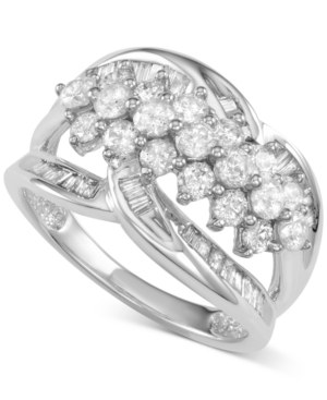 image of Diamond Cluster Open Statement Ring (1-1/2 ct. t.w.) in 14k White Gold