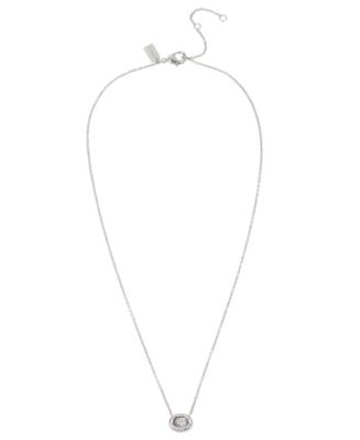 COACH Signature Logo Stone Pendant Necklace 16