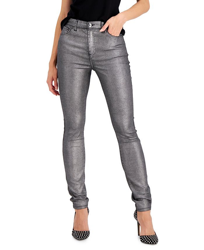 INC International Concepts INC Metallic-Coated Skinny Ankle Jeans ...
