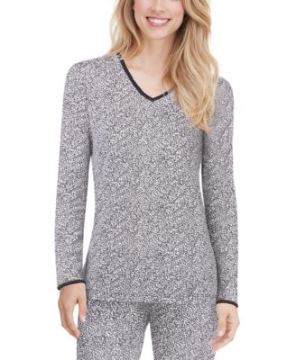 Cuddl Duds - Softwear Lace-Edge V-Neck Top