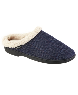 image of Isotoner Signature Men-s Memory Foam Glen Plaid Tanner Hoodback Slippers