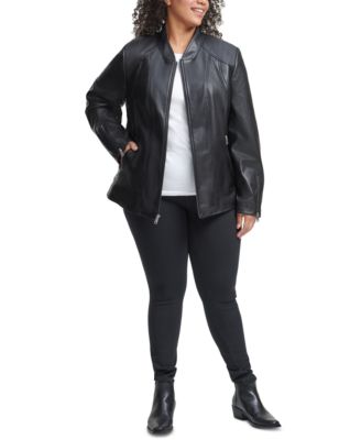 plus size faux leather jacket