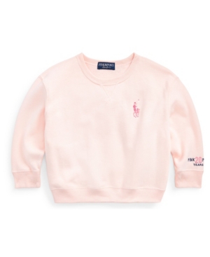image of Toddler Girls Pink Pony Fleece Sweatshirt