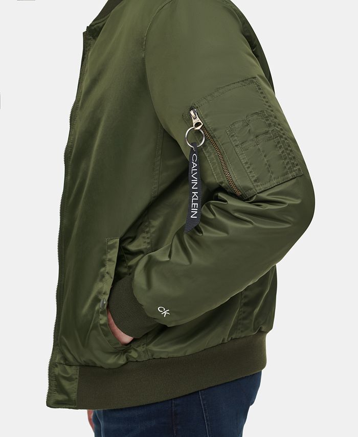 Calvin Klein Men's Bomber Flight Jacket & Reviews - Coats & Jackets ...
