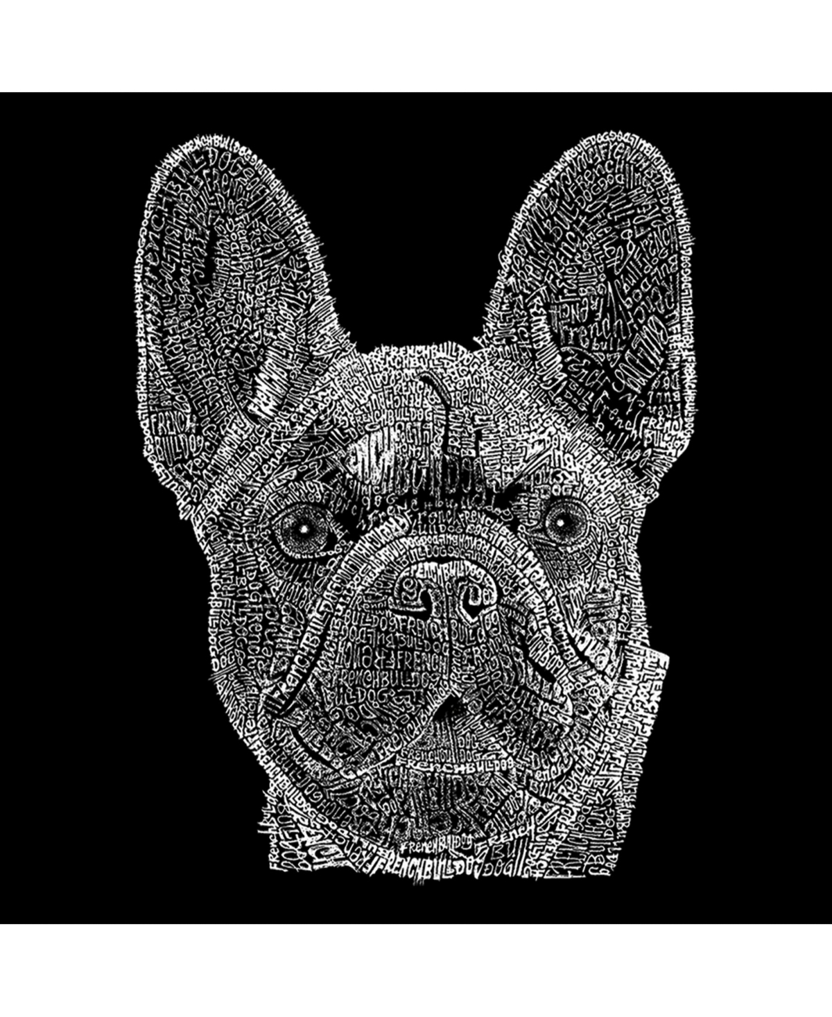 La Pop Art Men's Raglan Word Art T-shirt - French Bulldog