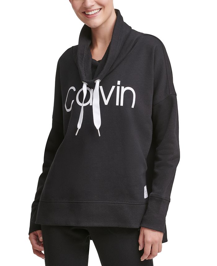 Calvin Klein Funnel-Neck Logo & Reviews - Tops - Women - Macy's