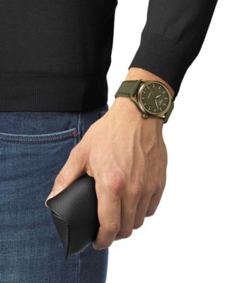Tissot Gent XL Swissmatic 純正替えベルト2本付 Tissot Men's Swiss Automatic Gent XL Swissmatic Green Fabric Strap