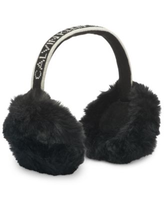 Calvin Klein - Jacquard-Logo Faux-Fur Earmuffs