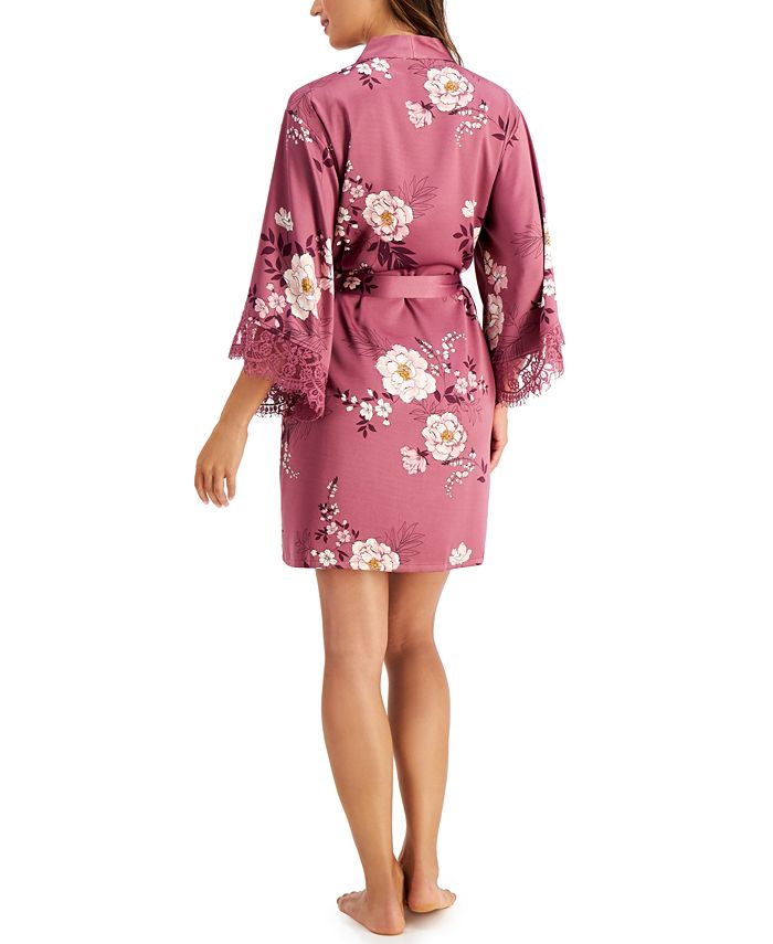 INC International Concepts FloralPrint Wrap Robe, Created for Macy's Macy's