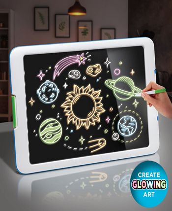 Discovery Kids Discovery Neon Glow Drawing Easel w/ 6 Color Marker
