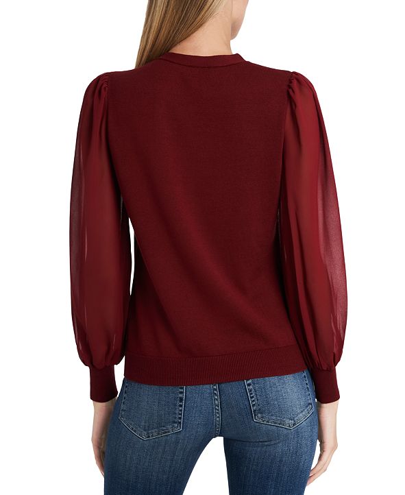 CeCe Mixed-Media Bow Sweater & Reviews - Sweaters - Women - Macy's