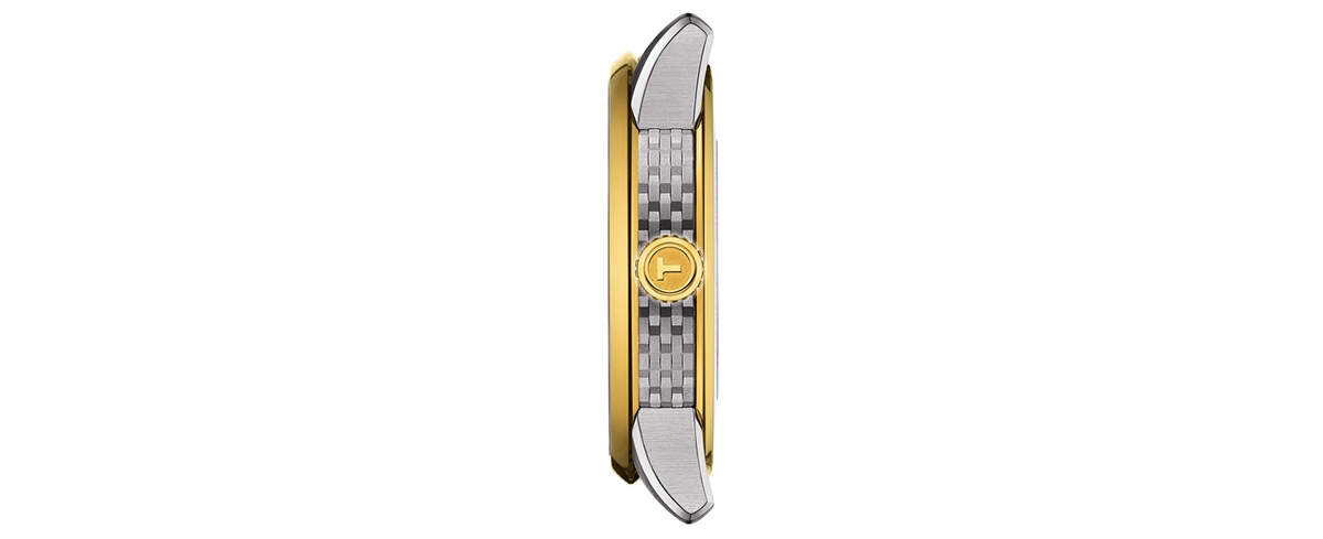 Shop Tissot Men's Swiss Automatic Luxury Powermatic 80 Two-tone Stainless Steel Bracelet Watch 41mm In Silver
