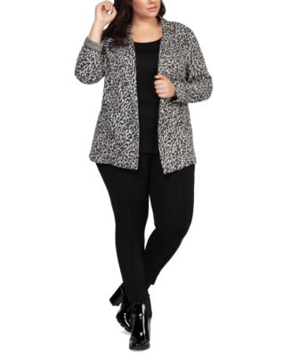 plus size leopard blazers