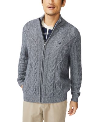 Men's Pre-Twist Cable-Knit Full-Zip Cardigan Sweater