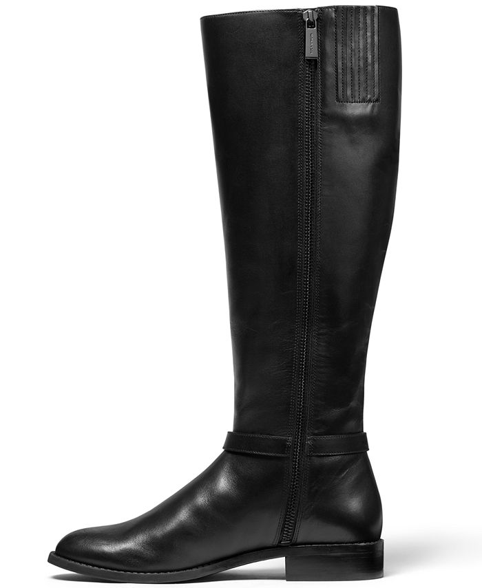 Michael Kors Finley Wide Calf Leather Riding Boots - Macy's