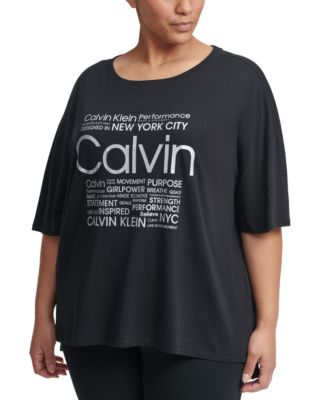 Calvin Klein Plus Size Graphic-Print Top & Reviews - Tops - Plus Sizes -  Macy's