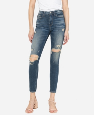 image of Flying Monkey Women-s High Rise Distressed Skinny Ankle Jeans