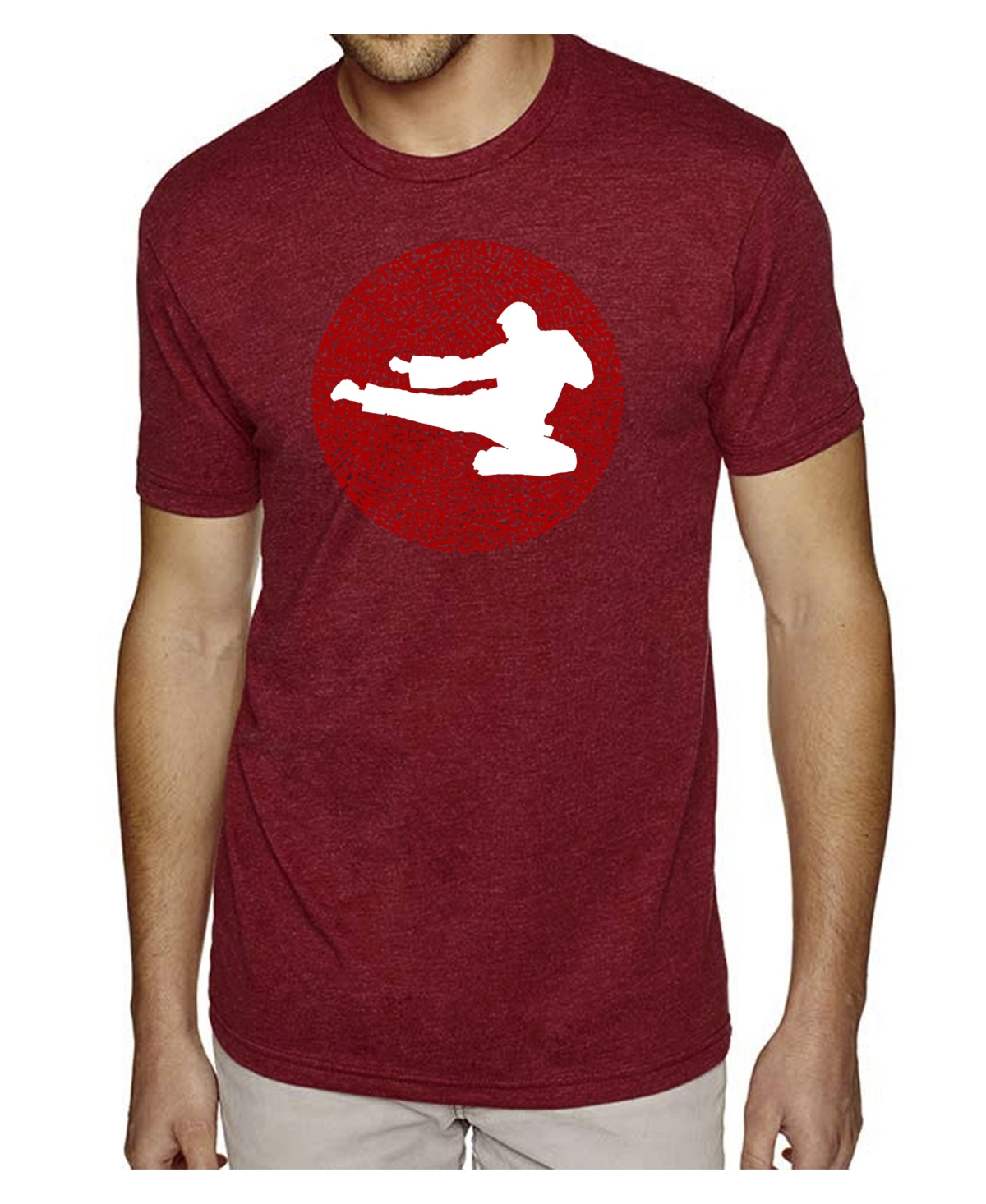 La Pop Art Men's Premium Word Art Types Of Martial Arts T-shirt