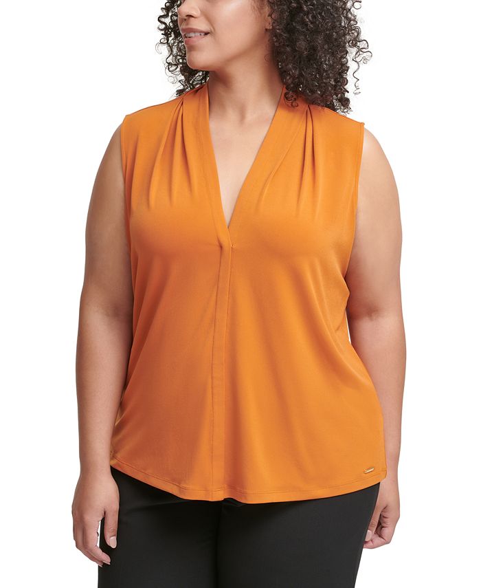 Macy's calvin klein plus size tops top