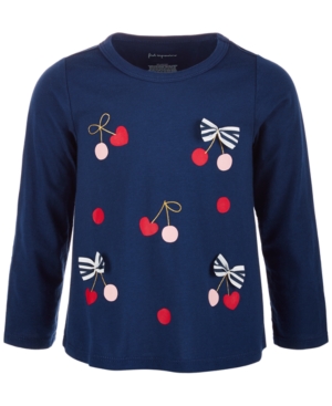 image of First Impressions Baby Girls Cherry Bows Cotton Top, Created for Macy-s