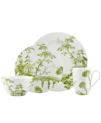 Scalamandre - Toile Tale Chartreuse 4-Piece Place Setting