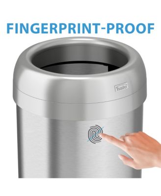 Round Stainless Steel Open Top Kitchen Trash Can with Dual AbsorbX Odor Filters