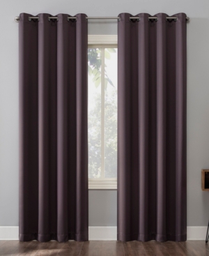 Sun Zero Oslo Grommet Theater Grade Extreme Blackout Grommet Curtain Panel, 108" L X 52" W In Fig