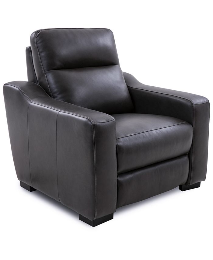 Furniture Gabrine Leather Power, Macy S Black Leather Reclining Sofa