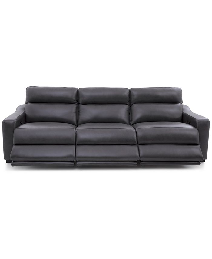 Furniture Gabrine 3Pc. Leather Sofa with 3 Power Recliners, Created
