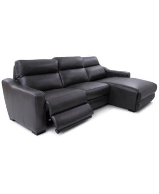 CLOSEOUT! Gabrine 3-Pc. Leather Sectional with 1 Power Headrest and Chaise
